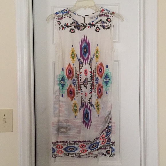 Zara Dresses & Skirts - 👗ZARA TRAFALUC Aztec Tank Dress with Zip Back